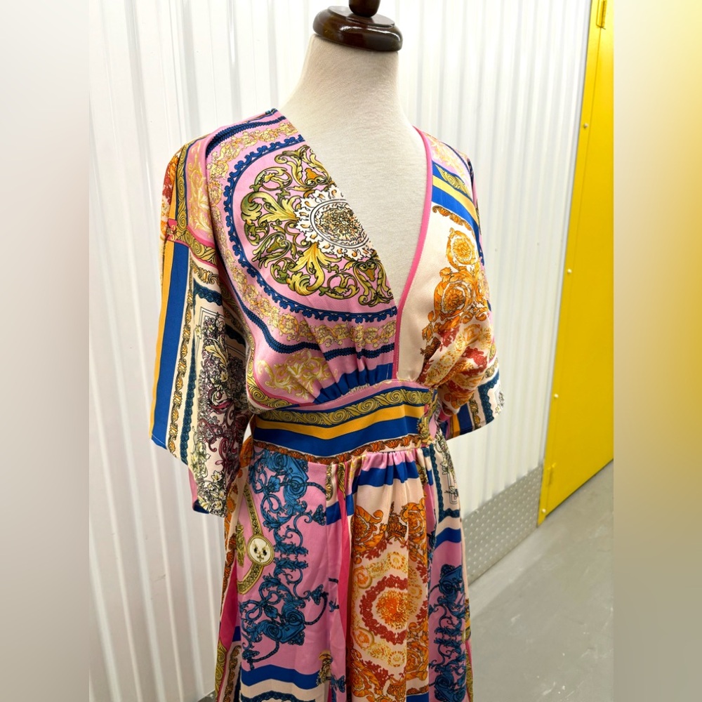 BOHO vibrant pretty print maxi dress